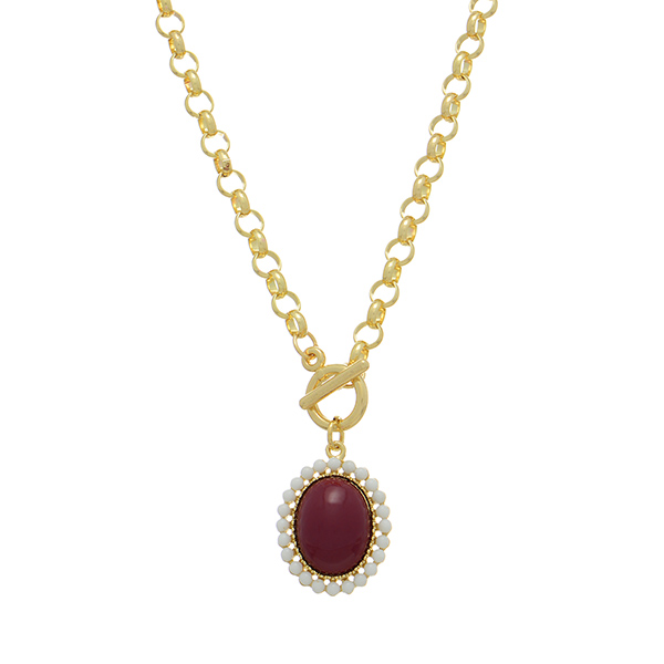 Wholesale gold chain link toggle necklace Texas M Mississippi State colored pen