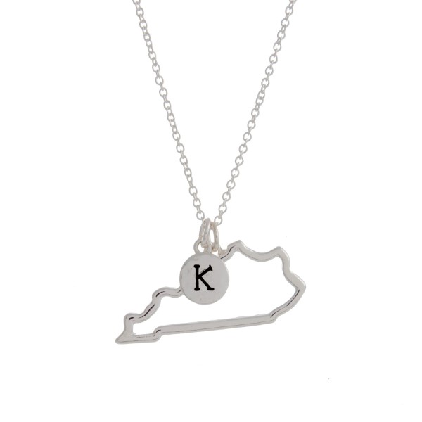 Wholesale silver necklace cutout state Kentucky pendant K charm