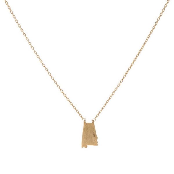 Wholesale dainty gold necklace brushed Alabama pendant Pendant mm adjusts