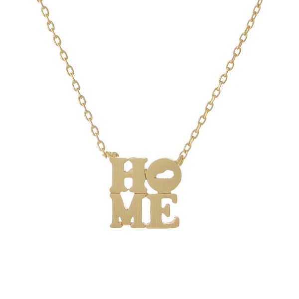 Wholesale gold necklace displaying HOME pendant state Kentucky O pendant