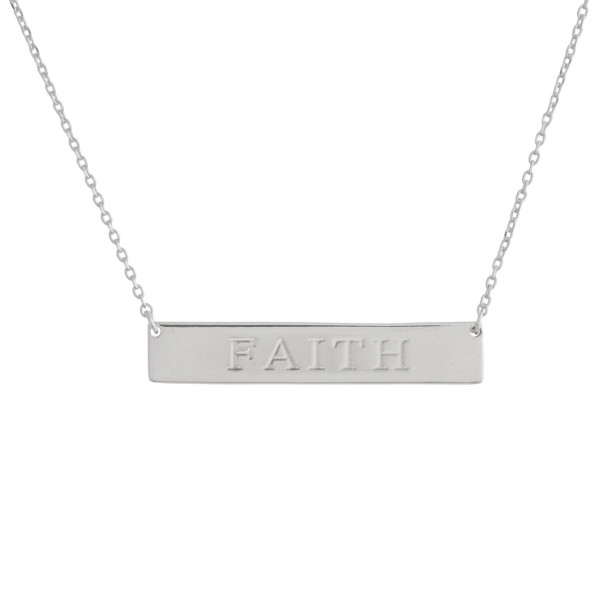 Wholesale gold dipped necklace bar pendant engraved message Faith Approximate pe