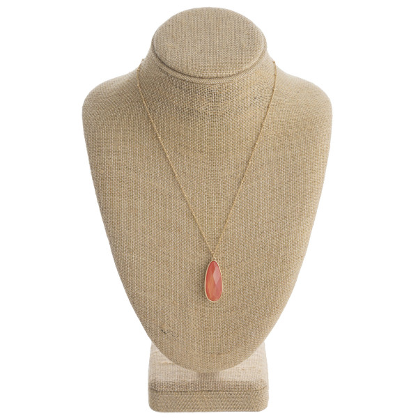Wholesale dainty satellite chain necklace iridescent acrylic stone teardrop pend