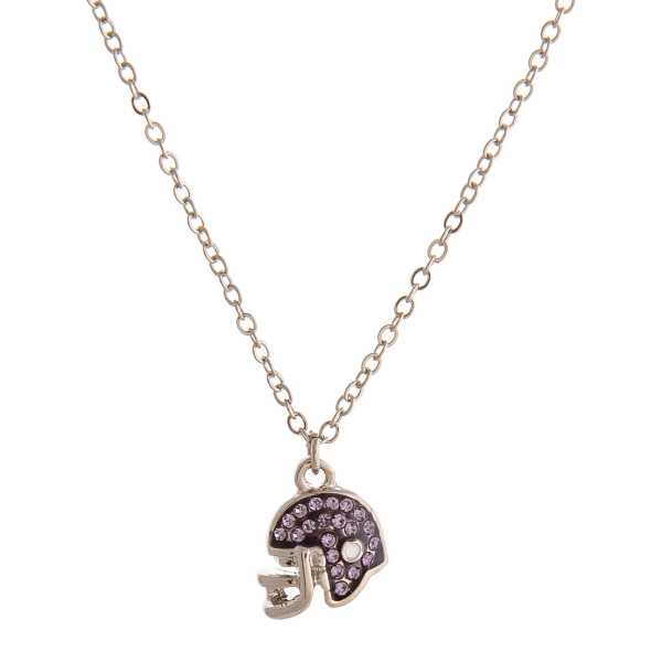 Wholesale dainty cable chain necklace football helmet cubic zirconia details Pen