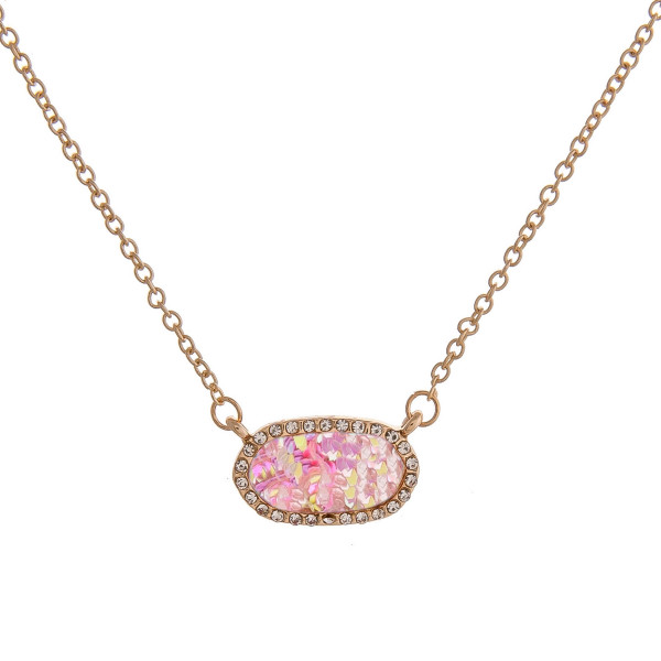 Wholesale dainty cable chain necklace bar pendant glitter details cubic zirconia