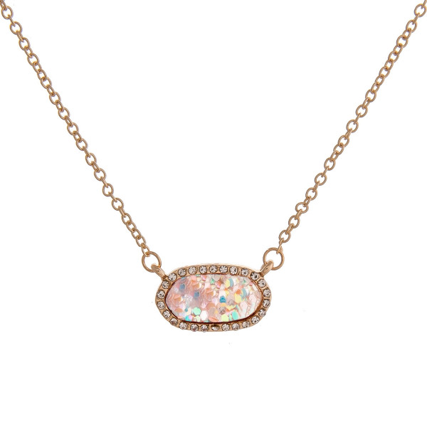 Wholesale dainty cable chain necklace bar pendant glitter details cubic zirconia