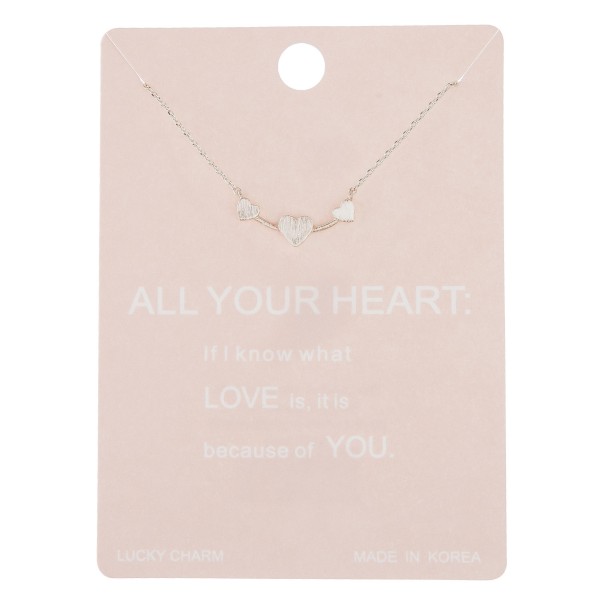 Wholesale dainty All Heart lucky charm necklace Pendant cm extender