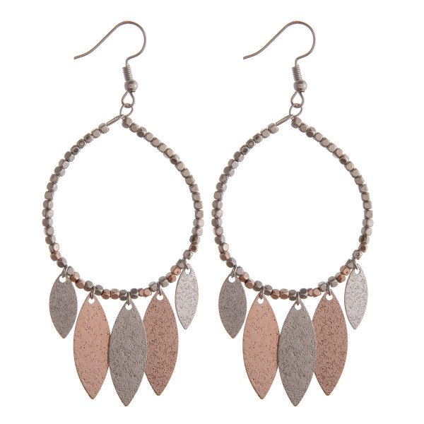 Wholesale two circular earrings beaded details hanging accents