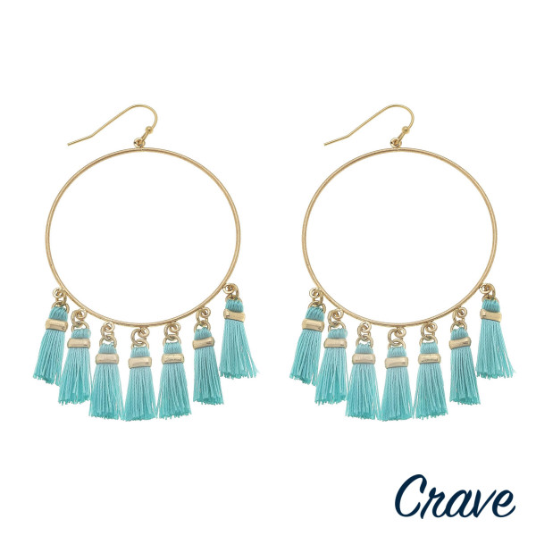 Wholesale circular drop earrings fanned tassel details gold metal accents diamet