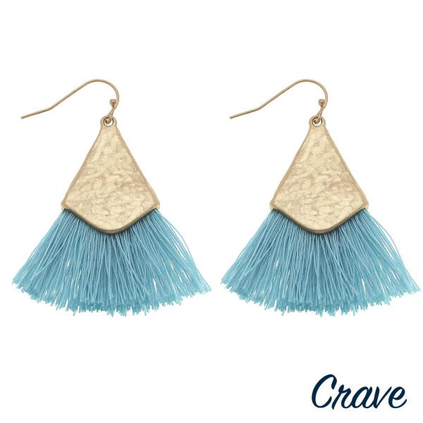 Wholesale long drop earrings fanned tassel details gold metal accents