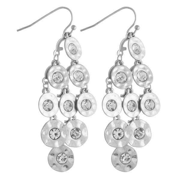 Wholesale chandelier drop earrings disc accents rhinestone details