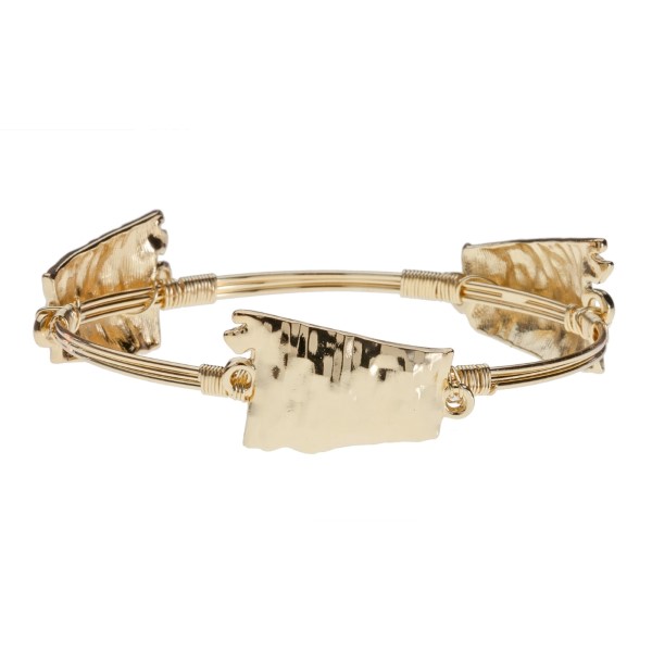 Wholesale gold Alabama wire wrapped bangle bracelet Made zinc alloy Nickel lead