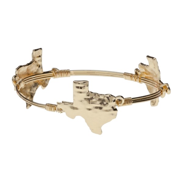 Wholesale gold Texas wire wrapped bangle bracelet Made zinc alloy Nickel lead fr