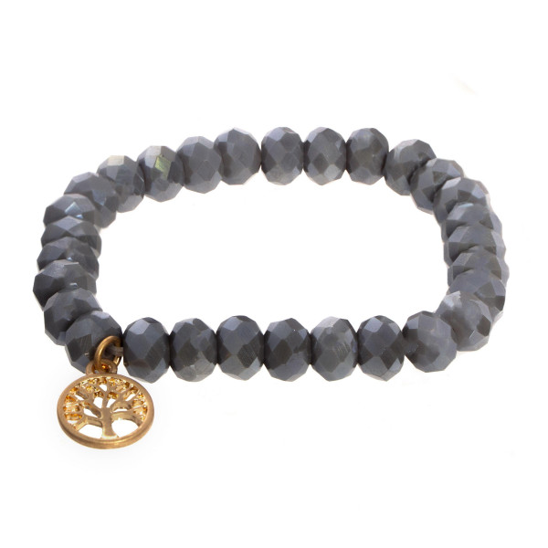 Wholesale beaded stretch bracelet Tree Life symbol charm diameter unstretched Fi