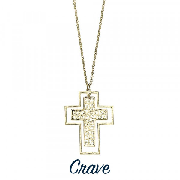 Wholesale long filigree cross necklace chain extender Chain long Pendant tall