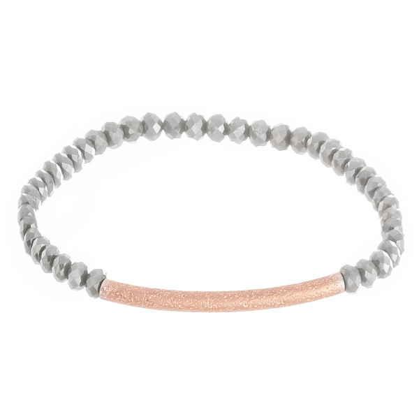 Wholesale iridescent beaded stretch bracelet rose gold accent diameter unstretch