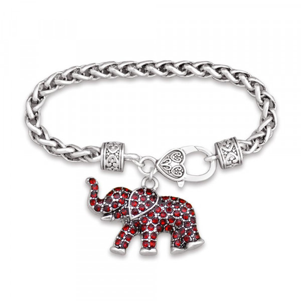 Wholesale inch Silver toned designer inspired lobster clasp bracelet inch eleph