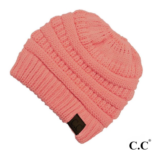 Wholesale c C MB Solid color beanie tail hat Original messy bun beanie Acrylic O
