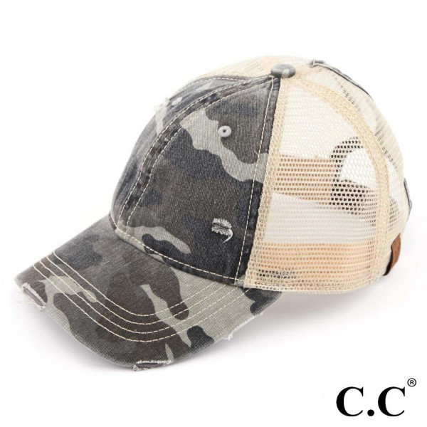Wholesale c C BT Camo distressed vintage pony trucker cap mesh back Cotton Polye