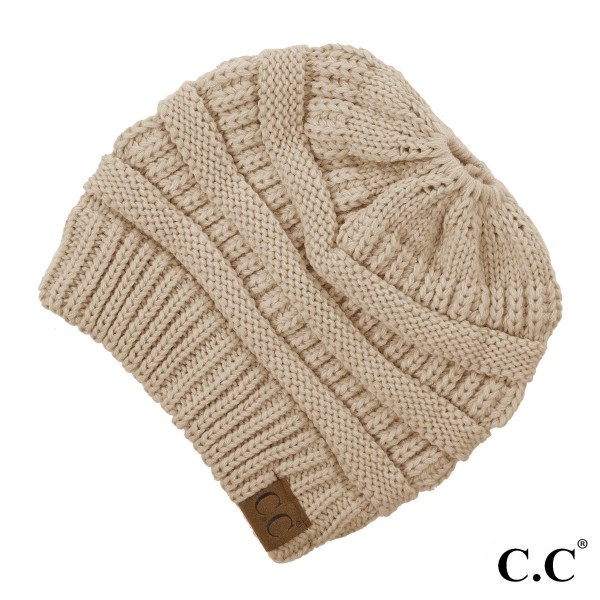 Wholesale c C MB Solid color beanie tail hat Original messy bun beanie Acrylic O