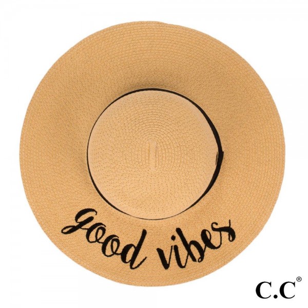 Wholesale c C ST brim floppy beach hat Good Vibes hat crushable packable able ho