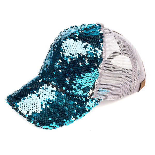 Wholesale c C Brand Pony Cap BT Reversible sequin ponytail baseball cap mesh bac