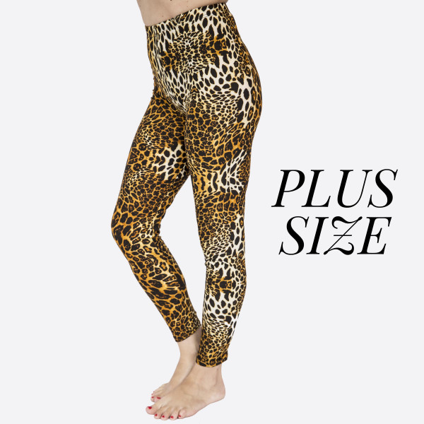 Wholesale pLUS Kathy Mix printed peach skin leggings seamless chic must have eve