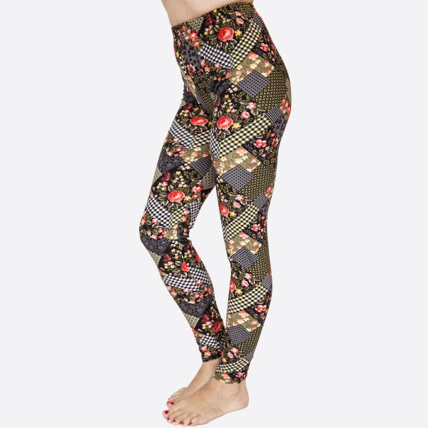 Wholesale kathy Mix printed peach skin leggings seamless chic must have every w