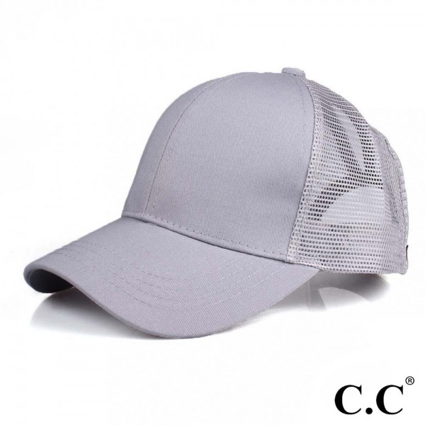 Wholesale cC Pony Cap BT CC ponytail hat mesh back Adjustable velcro back CC lea
