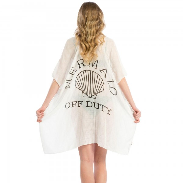 Wholesale lightweight kimono swimsuit cover up Mermaid Duty back viscose One fit