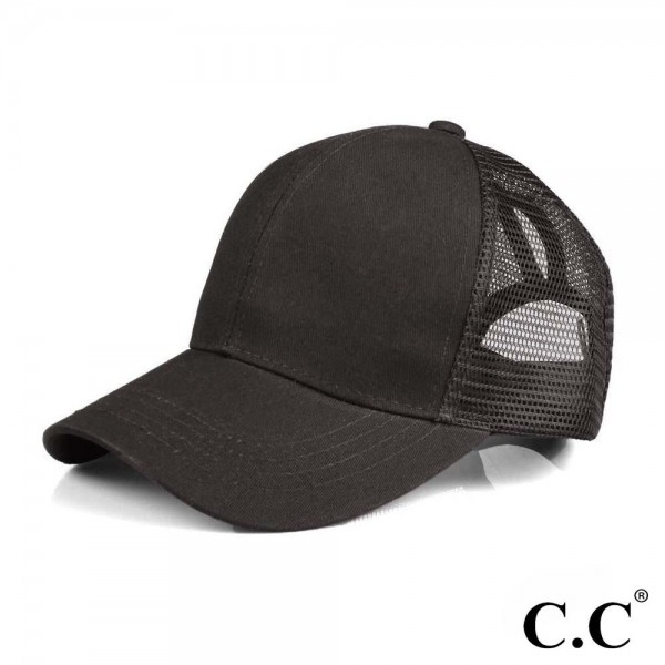 Wholesale cC Pony Cap BT CC ponytail hat mesh back Adjustable velcro back CC lea