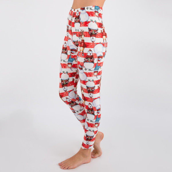 Wholesale mix printed Christmas print peach skin leggings seamless chic must ha