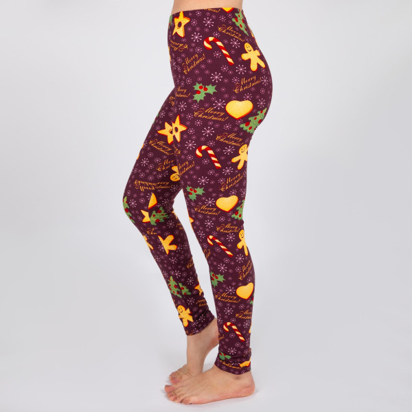 Wholesale mix printed Christmas peach skin leggings seamless chic must have eve