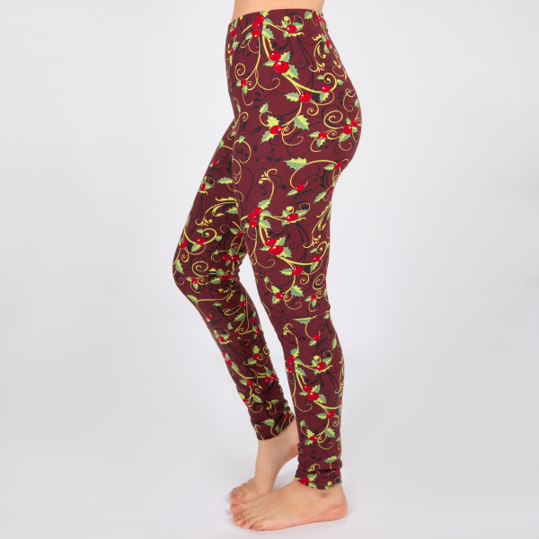 Wholesale mix printed Christmas peach skin leggings seamless chic must have eve