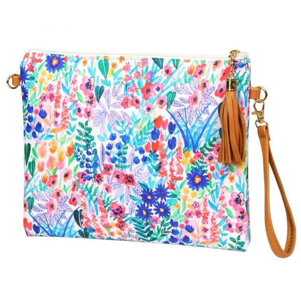 Wholesale flower cross body clutch straps Pu exterior Polyester interior Hangs s