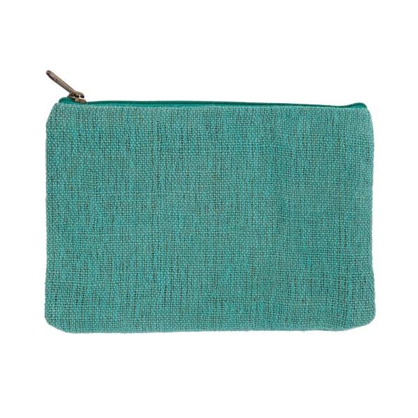 Wholesale mint burlap pouch top zipper closure lined inside tall Great monogramm
