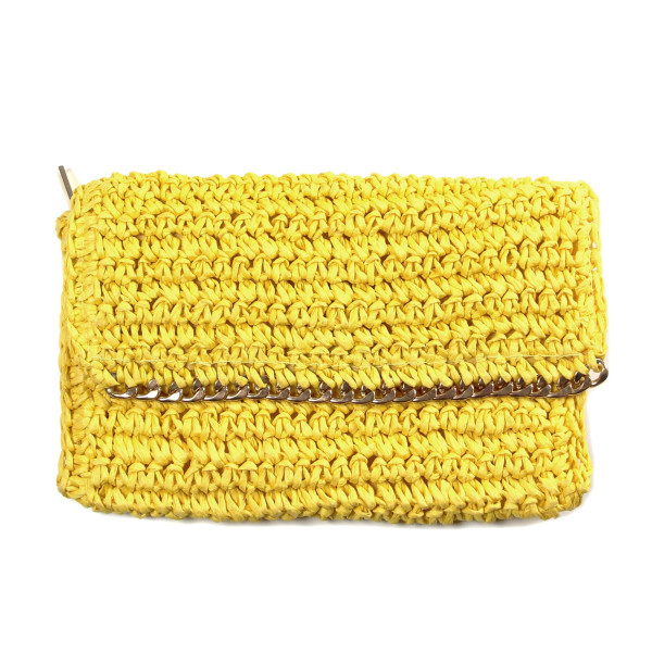 Wholesale woven straw clutch magnetic zipper closure gold accents paper