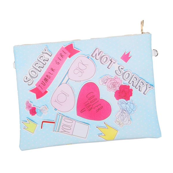 Wholesale faux leather pouch top zipper closure lined inside PU leather