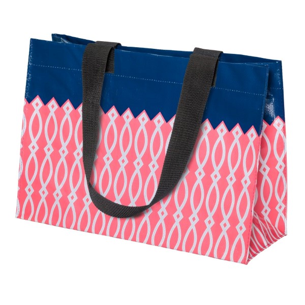 Wholesale pink white navy blue reusable tote bag up lbs water resistant embroid