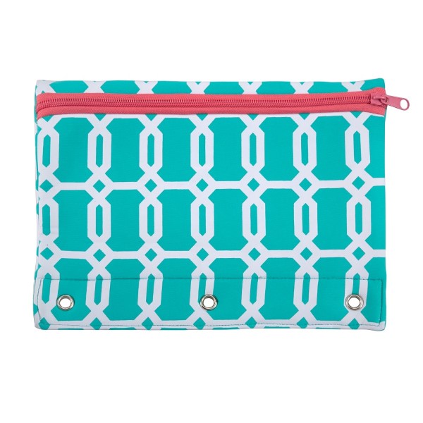 Wholesale neoprene pencil pouch fits standard three ring binder zipper closure e