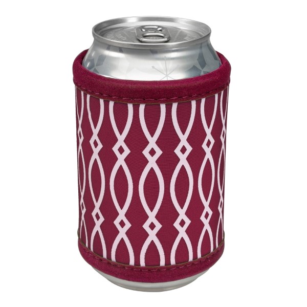 Wholesale neoprene velcro maroon white coozie fits bottle cans flasks monogrammi