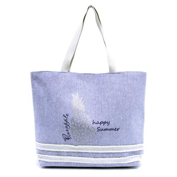 Wholesale glitter pineapple printed tote bag fully lined interior magnetic closu