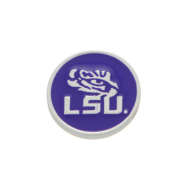 Wholesale silver officially licensed Louisiana State University snap charm stamp