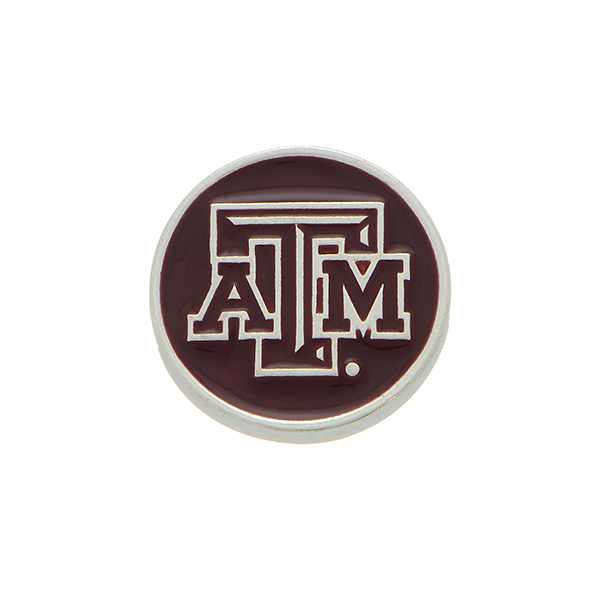 Wholesale silver officially licensed Texas M University snap charm stamped ATM S