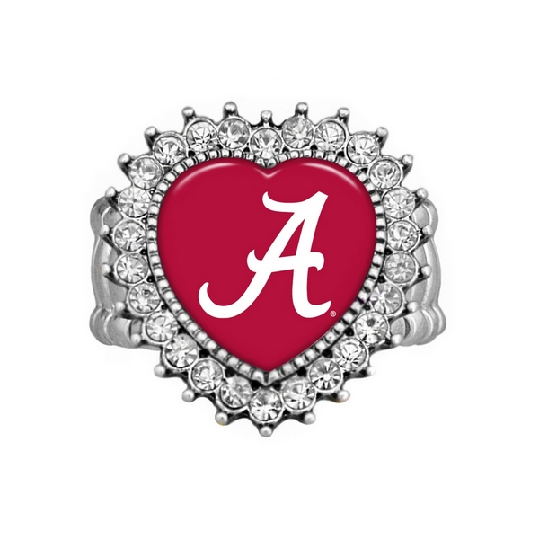Wholesale officially licensed silver toned stretch band ring crystal rhinestones