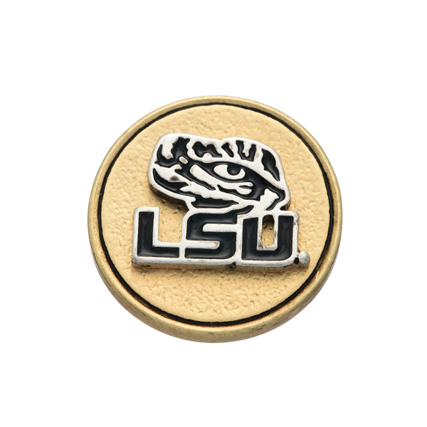 Wholesale matte two officially licensed collegiate snap charm Louisiana State Un