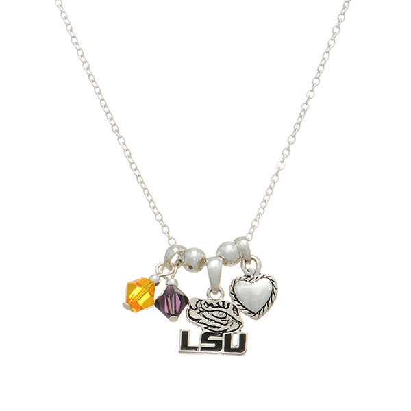Wholesale silver officially licensed collegiate necklace Louisiana State Univers