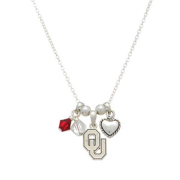 Wholesale silver officially licensed collegiate necklace Oklahoma University cha