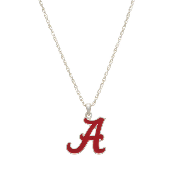 Wholesale silver officially licensed collegiate necklace University Alabama char
