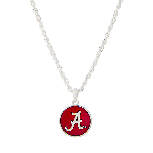 Wholesale silver necklace crimson officially licensed University Alabama pendant