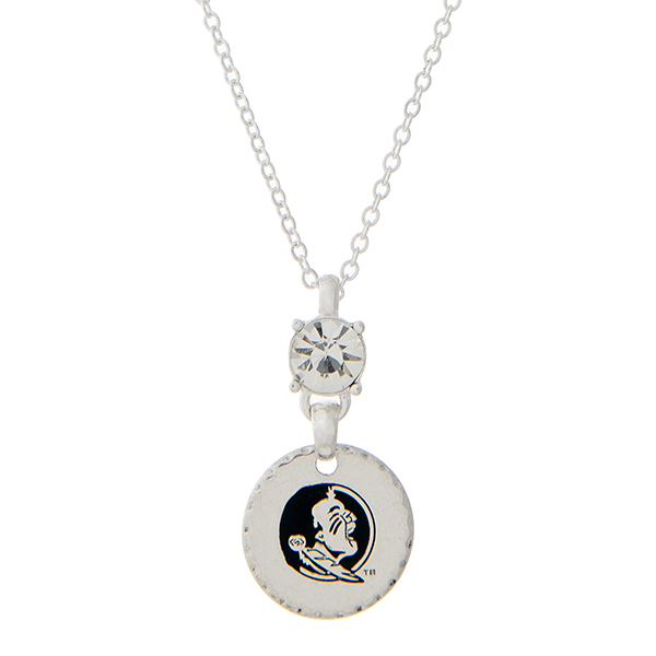 Wholesale silver necklace rhinestone officially licensed Florida State Seminoles